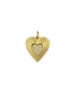 14K Gold Fanned Pave Diamond Center Heart Charm