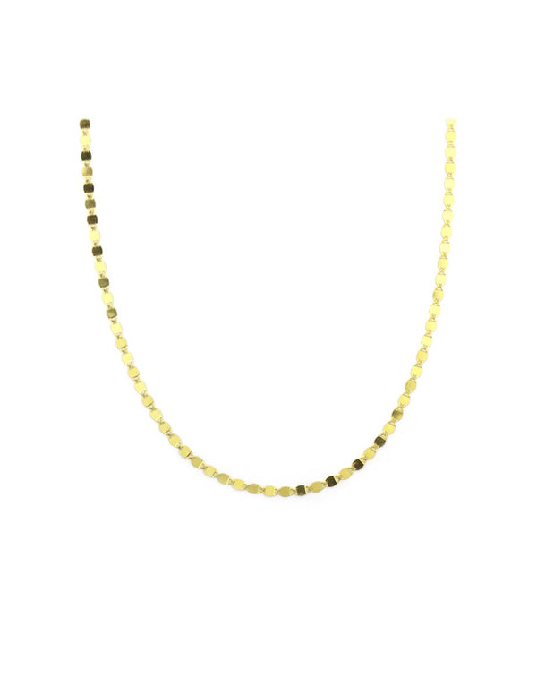 14K Gold Flat Oval Disco Link Chain
