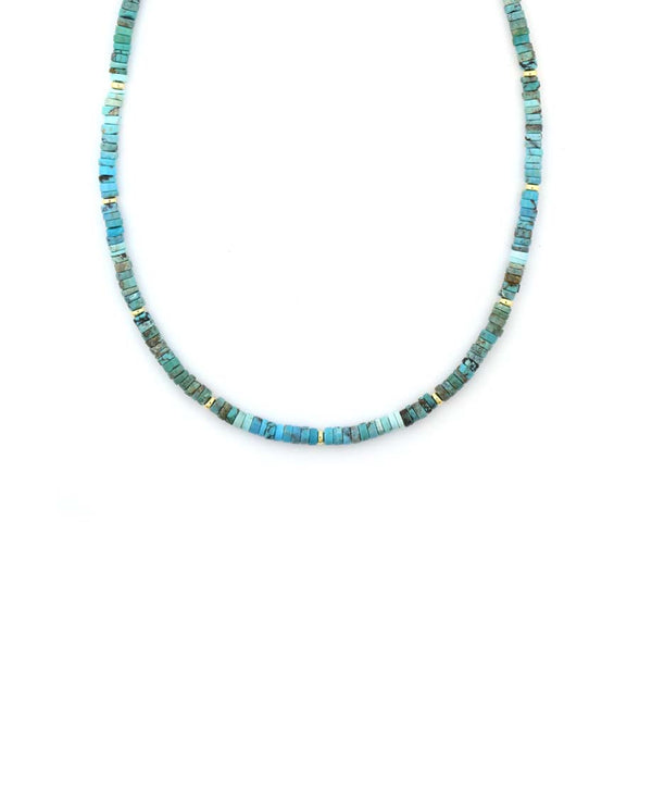 4mm Heishi Turquoise Rondelle Necklace