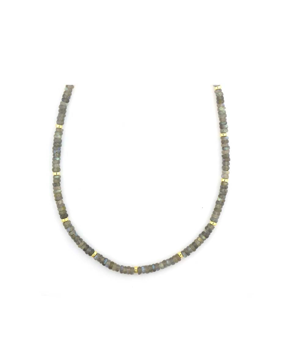 4mm Heishi Labradorite Rondelle Necklace