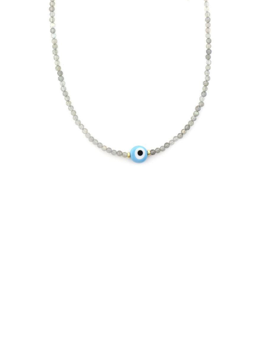 Turquoise Turkish Evil Eye Labradorite Necklace