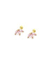 14K Gold Light Pink CZ Lotus Petal Studs