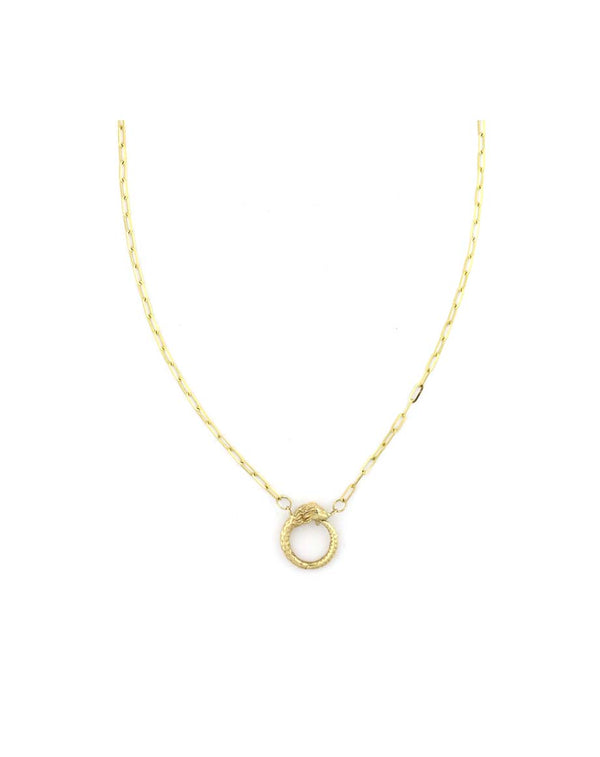 18" 14K Gold XS Paper Clip Lion Lock Necklace