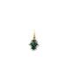 Mini 14K Gold Puffy Malachite Diamond Hamsa Charm