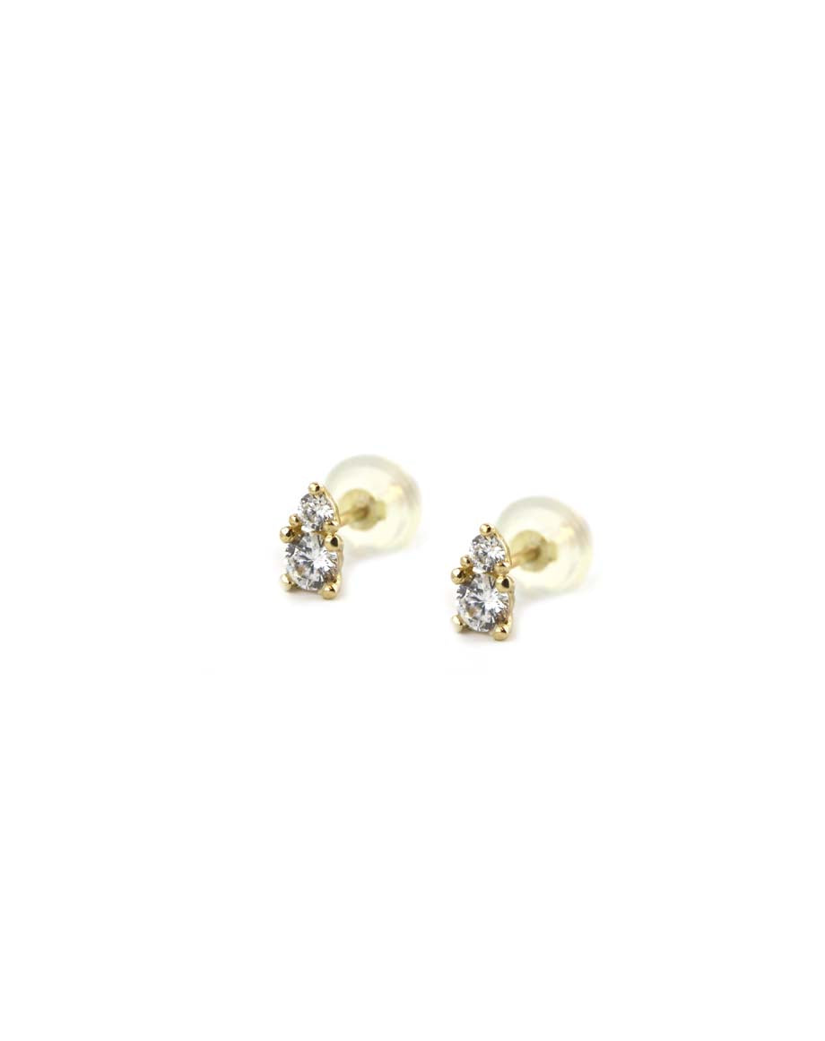 14K Gold CZ Mix Shape Studs