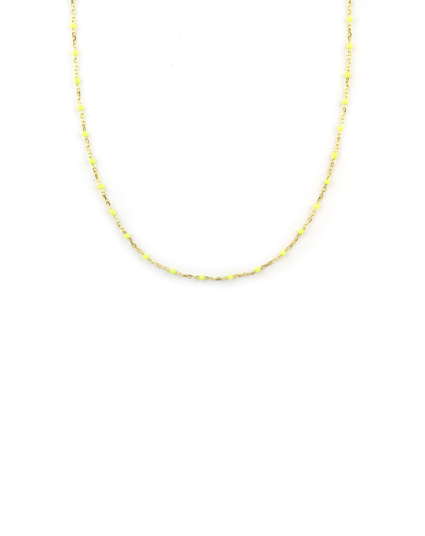 Neon Yellow Enamel Tin Cup Necklace
