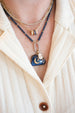 Large Luxe Lexi Lock Necklace: Blue Kyanite