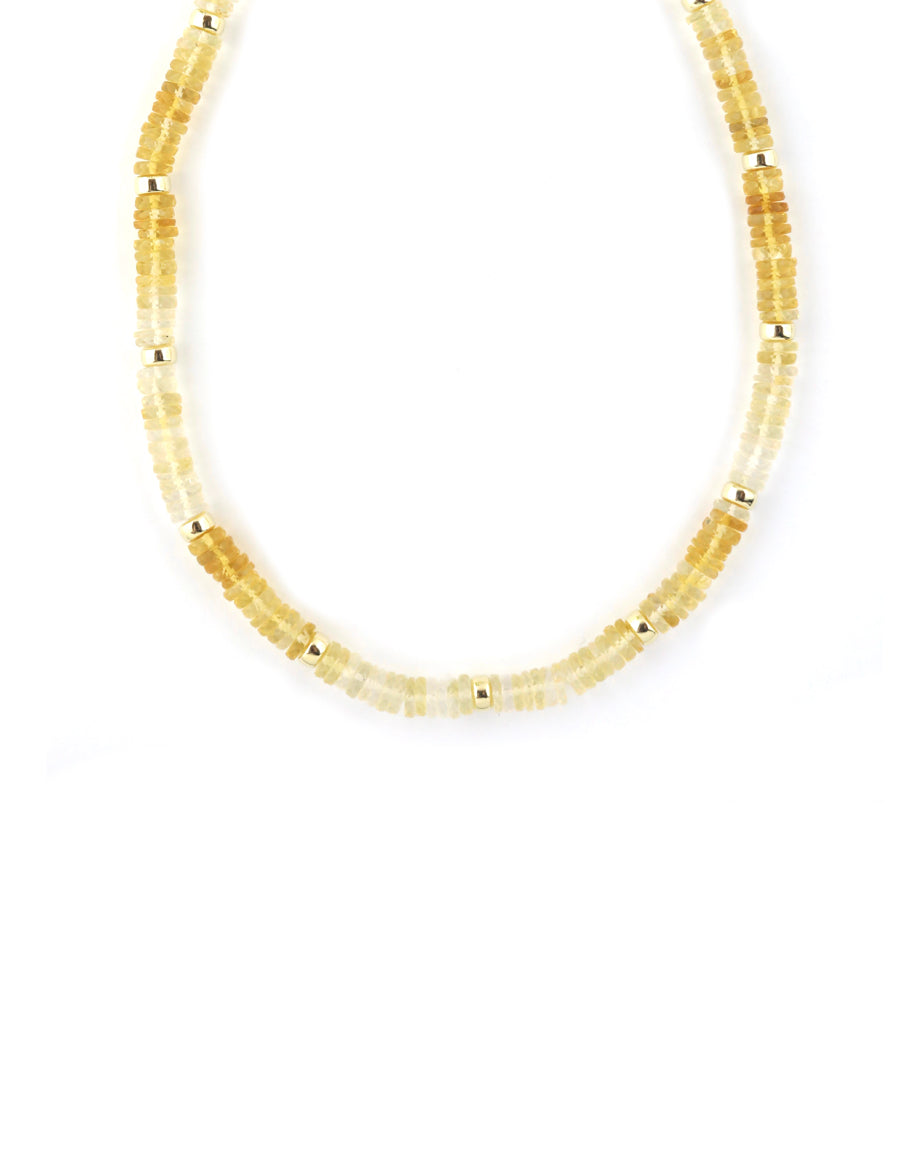 7mm Heishi Ombre Citrine Rondelle Necklace