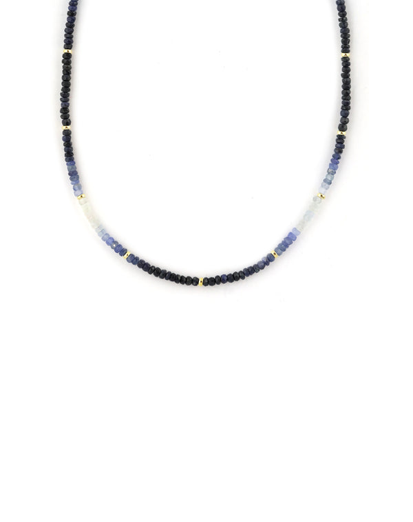 Ombre Blue Sapphire Rondelle Necklace