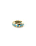 14K Gold Oval Dotted Turquoise Charm Spacer