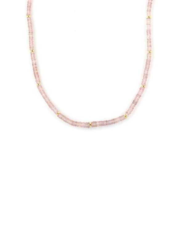 Petal Pink Sapphire Rondelle Necklace