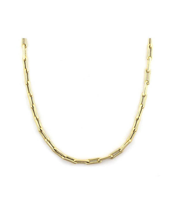 18" 14K Gold Pinched Link Necklace