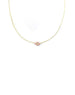 14K Gold Greek Baby Pink Enamel Evil Eye Necklace