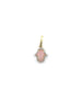 Mini 14K Gold Puffy Pink Opal Hamsa Charm