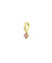 14K Gold Pink Sapphire Pear Dangle Spacer
