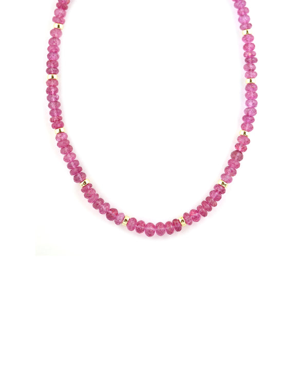 8mm Pink Sapphire Rondelle Necklace