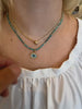 Tiny Square Turquoise Rondelle Necklace