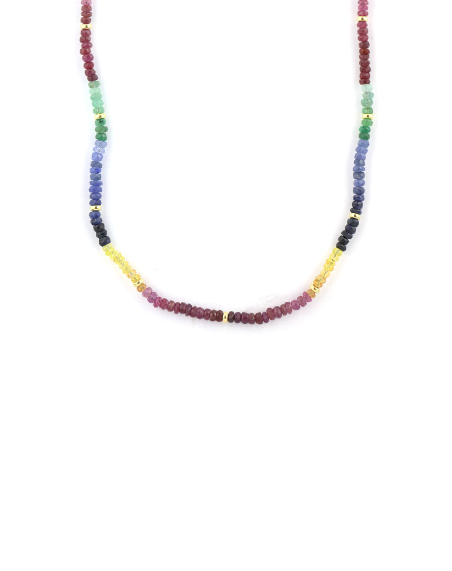 Rainbow Sapphire Rondelle Necklace