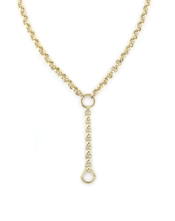 14K Gold 5.6mm Rolo Y Necklace