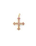 14K Gold Thick Ruby Gothic Cross Charm