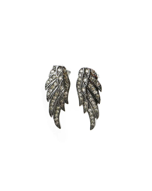 Silver Diamond Angel Wing Crawler Stud