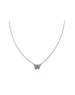 Small Silver Diamond Turquoise Butterfly Necklace