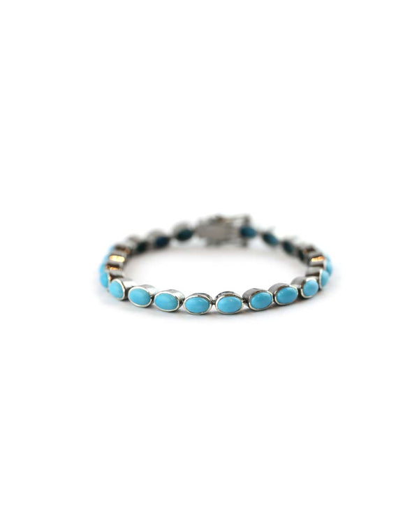 Silver Turquoise Tennis Bracelet