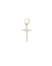 Small 14K Gold Diamond Thin Cross Charm