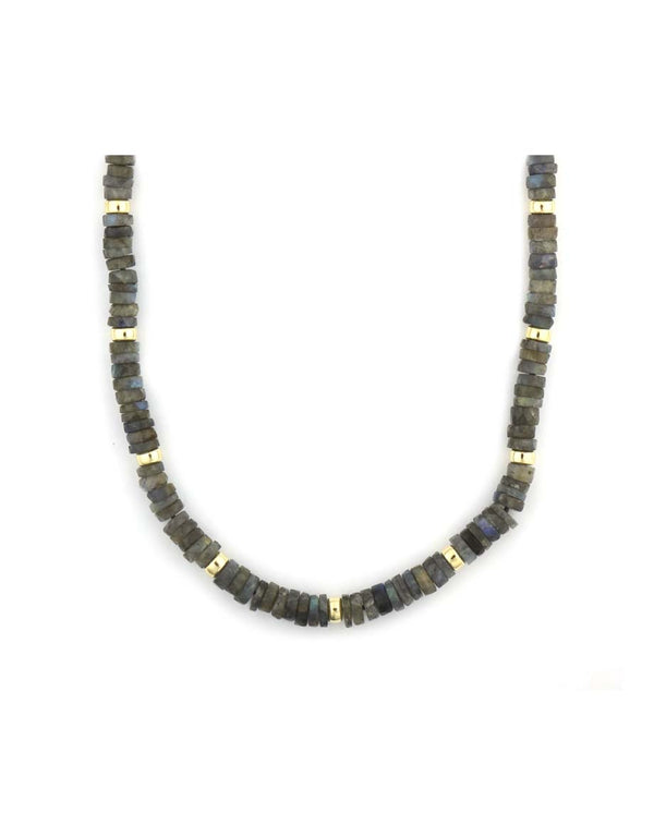 7mm Heishi Labradorite Rondelle Necklace