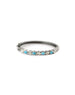 Silver Simple Polki Diamond & Turquoise Oval Bangle