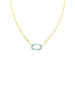 Large 14K Gold Turquoise Lexi Lock Necklace: Small Paper Clip Chain