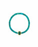 14K Gold Oval Cabochon Malachite Turquoise Stretchy