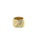 14K Gold Twist Diamond Cigar Band Ring