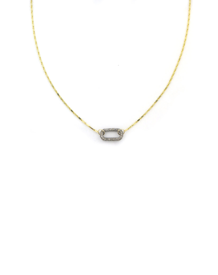 The Luxe Lexi Lock Necklace: Tiny Gold Bar Chain