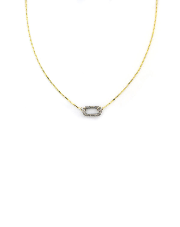 The Luxe Lexi Lock Necklace: Tiny Gold Bar Chain