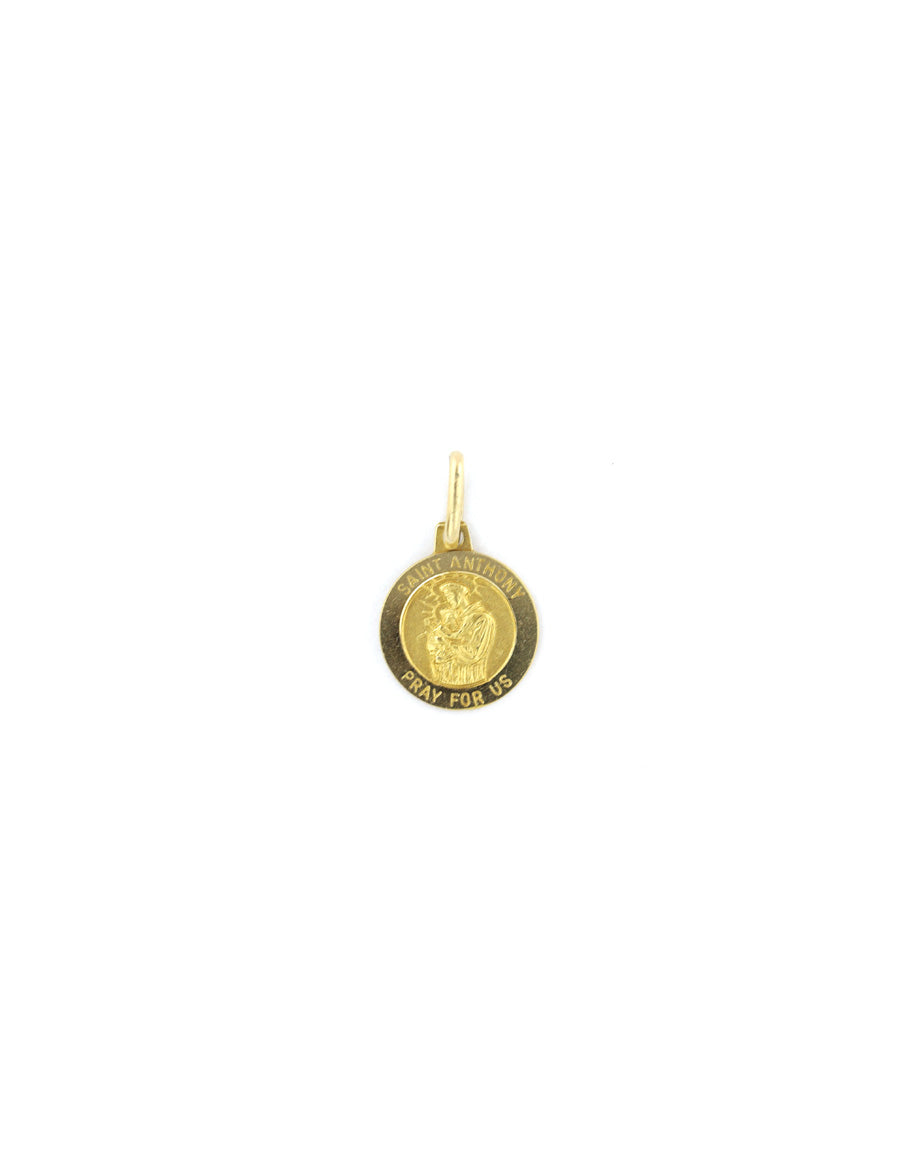 14K Gold Mini Saint Anthony Coin Charm