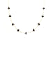 14K Gold Black Onyx Heart Station Necklace