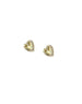14K Gold Crystal Frame Heart Studs