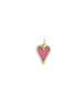 14K Gold Barbie Pink Enamel Heart Charms