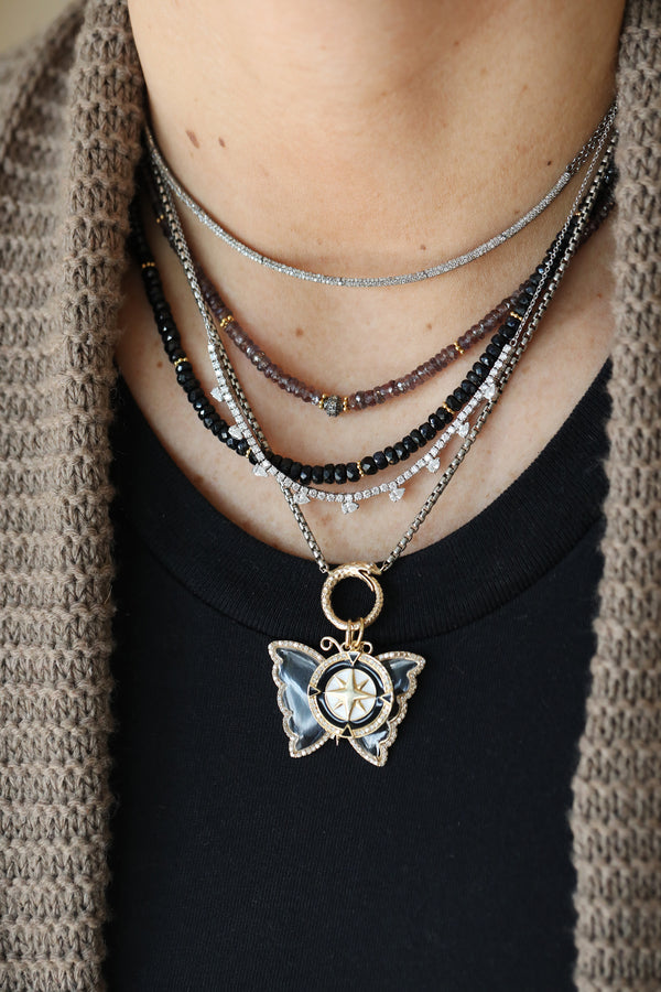 Luxe Taupe Sapphire Diamond Necklace