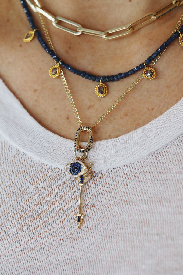 The Fine Lexi Lock Necklace: Blue Sapphire