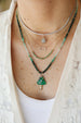 14K Gold Mini Emerald Tennis Paper Clip Necklace
