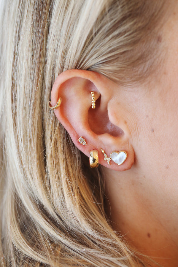 14K Gold Crystal Mix Shape Studs