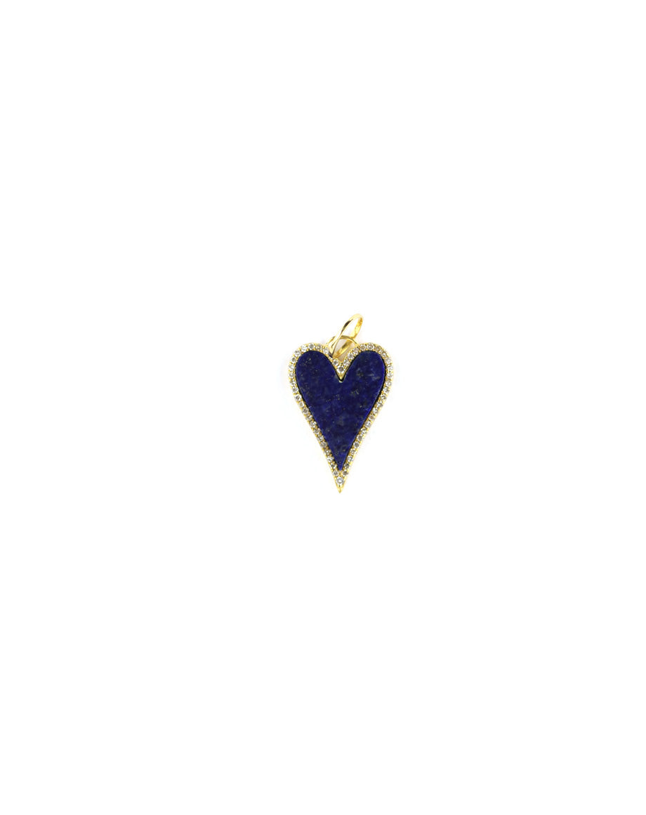 14K Gold Lapis Heart Charm