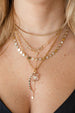 14K Gold Alternating Circle Mother of Pearl Inlay Disco Chain