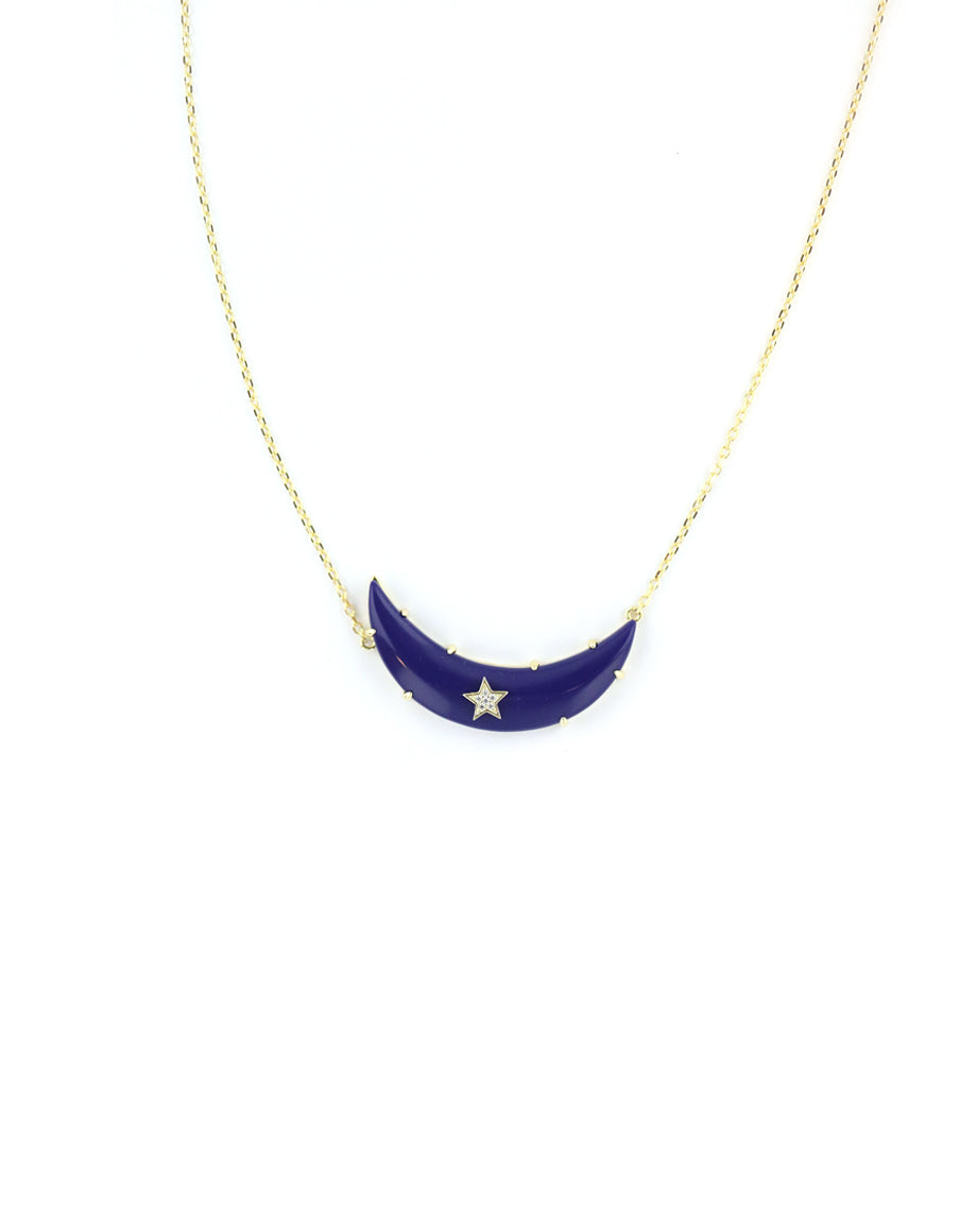 Navy Moon Necklace