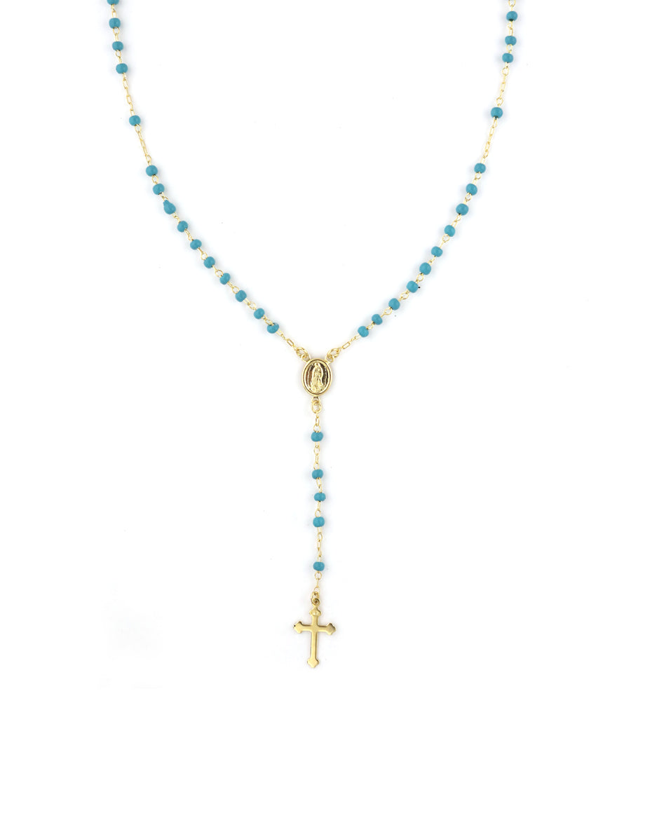 Turquoise Beaded Gold Rosary