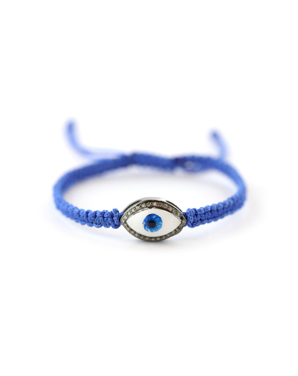Diamond Cosmic Eye Bracelet: Blue Thread