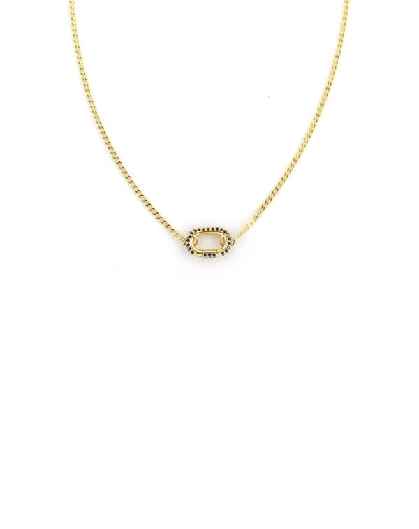 The Fine Lexi Lock Necklace: Blue Sapphire