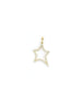 14K Gold Open Star Diamond Pendant